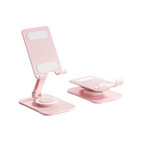 Support portable téléphone et tablette pliable en acier avec base rotative