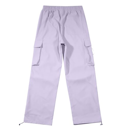 Wide Leg Sweatpants for Men, Waffle Elastic Waist Baggy Pants, Trendy Lightweight Travel Hiking Lounge Trousers with Pockets4