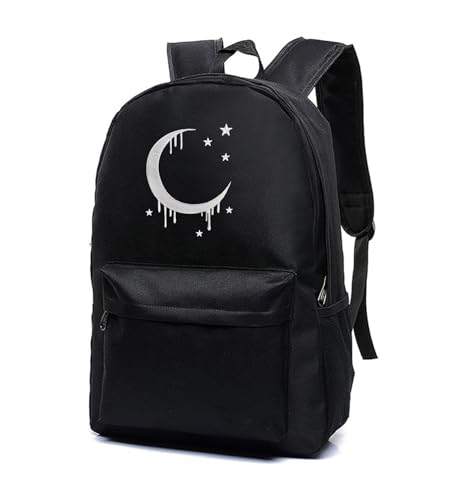 JKDY Gothic Moon School Backpack Moon Embroidery Bookbags Daypack