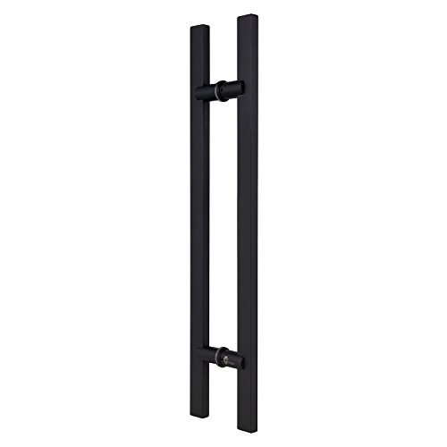 Togu Tg-6017 60 Inches Solid Standoffs Heavy-Duty Commercial Grade-304 Stainless Steel Push Pull Door Handle/Barn Door Pull Handle/Glass Pulls, Matte Black Finish #TOP21