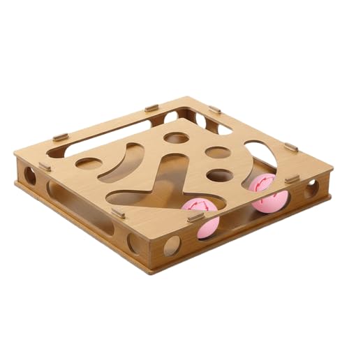 Geavonyg Indoor Cats Teaser Toy Sustainable Wood Materials Curious Kitties