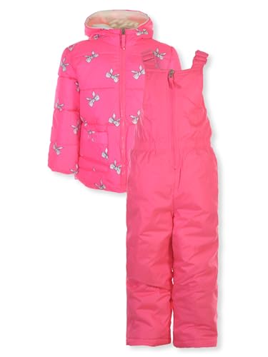 Pink Platinum Girls' 2-Piece Snowsuit Jacket Set Outfit - pink, 3t