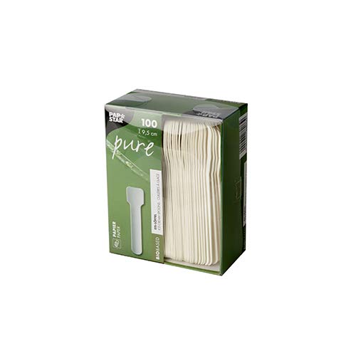 Papstar Eislöffel, Papier "pure" 9,5 cm weiss 88073 Papiereislöffel Einwegeislöffel, 2000 Stück