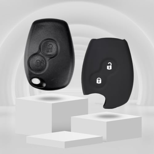 Image of KEYCEPT Premium 2 Button Remote Key Shell for Renault Duster, Logan, Lodgy, Kwid, Nissan Terrano, Verito - Durable Key housing /Body /case Replacement. (Keyshell & Silicone)