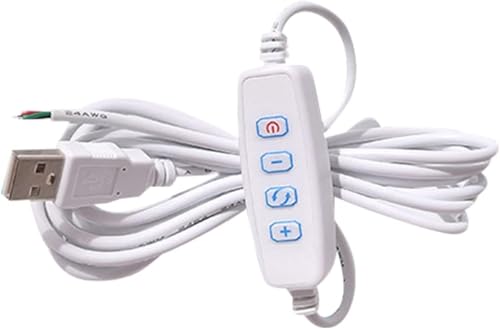 Czhotg White DC5V USB LED Dimmer Extension Cable with On/Off Switch Adapter LED Dimming Controller for LED Light Bulb Lamps USB-Port Power Cable for Led Light Bulb Lamps, USB Cables