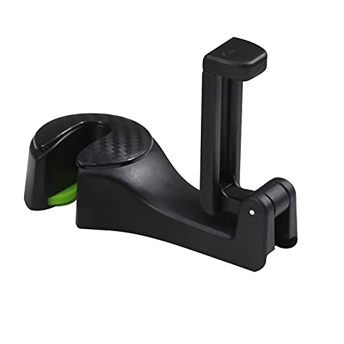 zwayouth Lot de 2 crochets universels rotatifs à 360° pour appuie-tête de siège de voiture avec support pour téléphone portable, porte-monnaie, sacs d'épicerie, parapluies, vêtements, noir Cover