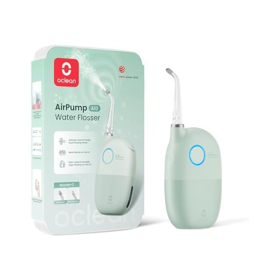 Oclean Airpump A10 Portable Cordless Water Flosser for Teeth, Gums, Braces. Dental Care with 3 Flossing Modes and 2 Tips, Rechargeable, and IPX7 Waterproof. (Green)