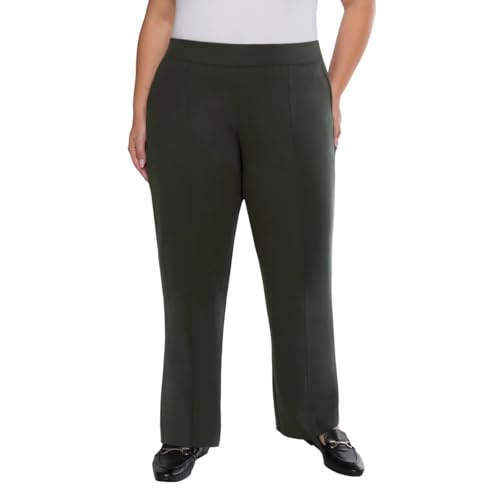 Matty M Women's Pull On Straight Leg Office Pants (US, Alpha, XX-Large, Regular, Regular, Dark Olive)4