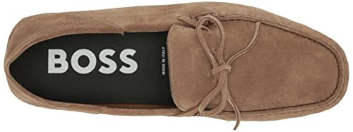 Image of BOSS Women's Suede Slip-on Moccasins with Top Bow Detail
