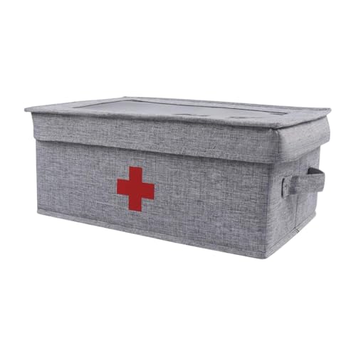 harayaa Pet Frist Aid Kit Case Set Linen First Aid Supplies Box and Lid First Aid Empty Box for Workplace Travel Camping Toy Car