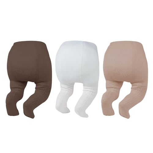Image of Zando 3Pack Newborn Baby Girls Tights Infant Cable Knit Winter Cotton Warm Footed Tights Leggings Stockings Pantyhose 0-4T