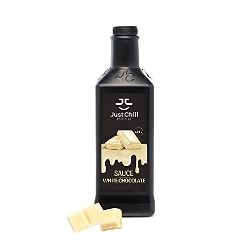 Just Chill Drinks Co. White Chocolate Sauce 1.89 Litre- Rich and Creamy Sauce (Non-GMO Halal Gluten Free)