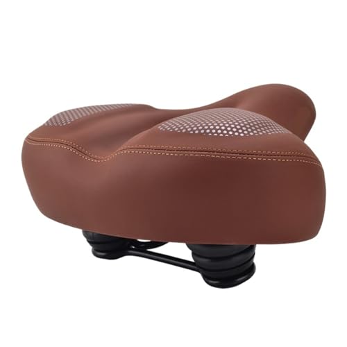 TYEMLM Oversized Comfort Bike Seat - Wide & Soft Padded Cushion, Universal Replacement Saddle for All Bicycles(Brown)
