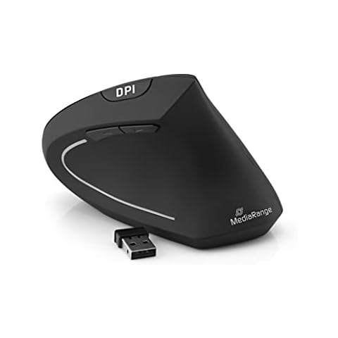 MediaRange ergonomische 6-Tasten Funk-Maus mit optischem Sensor Cover