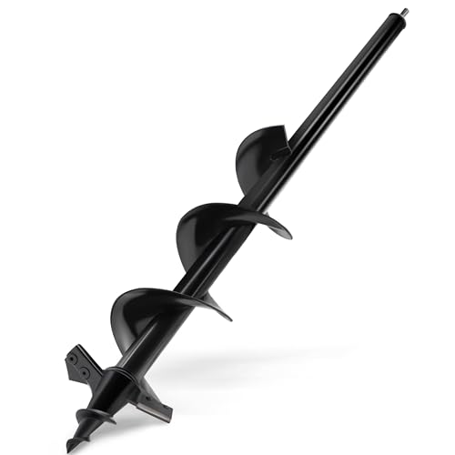 SYITCUN Auger Drill Bit for Planting - 4'X24' Heavy-Duty Auger Post Hole Digger for Fence- 1/2' Hex Drive Drill