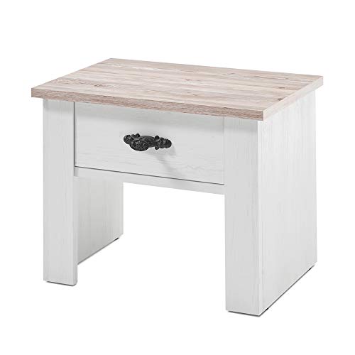 Lomadox 4-TLG. Landhaus Schlafzimmerset in Pinie weiß Nb. mit Absetzungen in Pinie dunkel Nb. – Bild 6