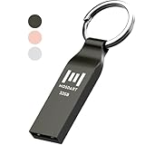 MOSDART Waterproof 32GB USB2.0 Flash Drive, FAT32 Metal Memory Stick with Keychain, for System Back, Data Storage, Titan Gray