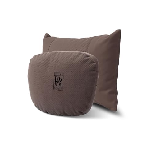 ZZYAYM Car Neck Pillow for Rolls-Royce Cullinan 2015-2025 2026 Car Headrest Pillow Lumbar Support Pillow Car Seat Head Support Seat Accessories,Brown-Set