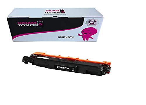GICAM Toner 243 247 Black Tóner Compatible con Brother TN 243 247 BK Alto Rendimiento Válido para Impresoras: DCP L3510CDW DCP L3550CDW HL L3210CW HL L3230CDW HL L3270CDW MFC L3710CW MFC L3730CDN