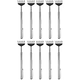10pcs Portable Foldable Back Scratcher Telescoping with Pocket Clip Relieve Itching for Body Stainless Steel