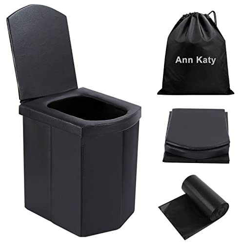 Upgrade XL Portable Toilet for Adults, Extra Large Portable Travel Floding Toilet, Camping Tall Toilets with Lid for Adults and Kids Compact Potty for Car,Hiking,Beach and Camping