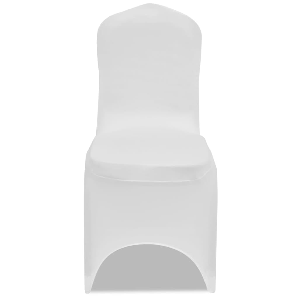 50 Stuhlhusse Stretchhusse weiß für Hochzeit Bankett Konferenz, passend für Stühle bis 100 cm Gesamthöhe, aus 10% Spandex dehnbarem Stretchstoff