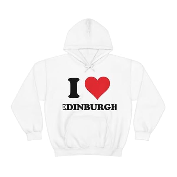 Generisch I Heart Edinburgh Love UK zwarte hoodie, unisex hoodie, grijze hoodie, katoenen hoodie, grijze hoodie, M, zwart, 39.95 EU, S