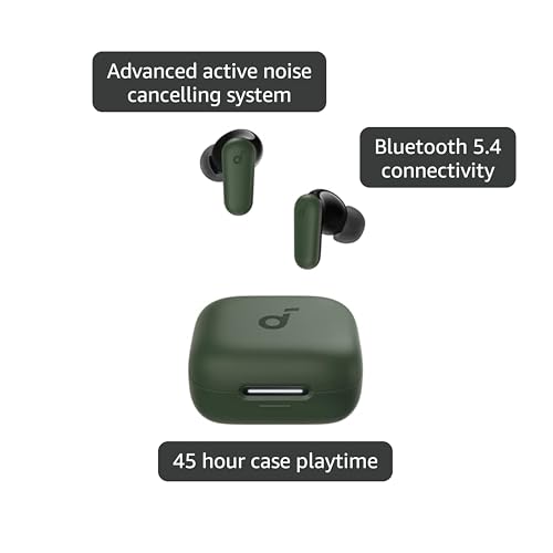 undefined Soundcore P30i by Anker Noise Cancelling Earbuds, Strong and Smart Noise Cancelling, Powerful Bass, 45H Playtime, 2-in-1 Case and Phone Stand, IP54, Wireless Earbuds, Bluetooth 5.4 (Green) の商品画像 3