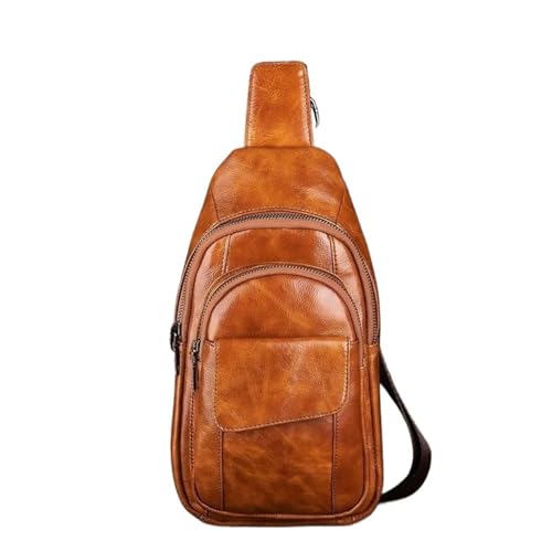 Sac à bandoulière en cuir véritable homme - Petit sac de poitrine d'exception