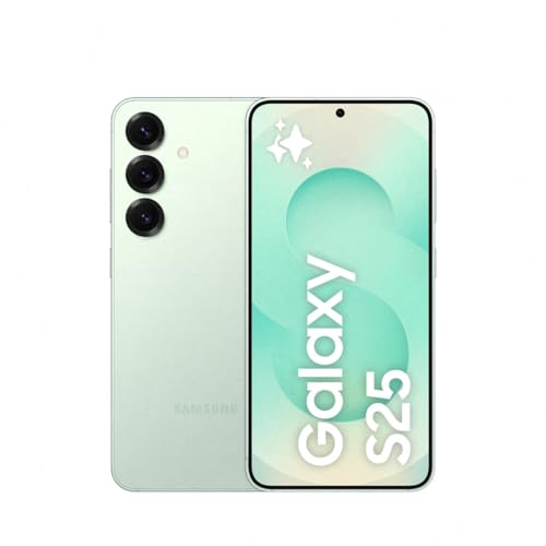 Samsung Galaxy S25 256GB Teléfono Móvil con IA, Galaxy AI, 12GB RAM, Cámara 50MP, Dual SIM, IP68, Garantía del Fabricante 3 Años + 1 Año Extra, Color Menta (Versión Española)