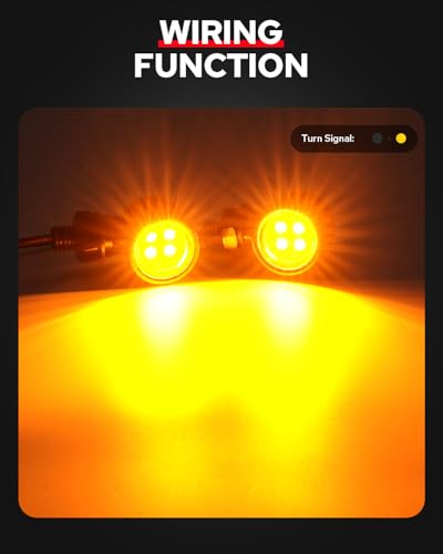Image of Bullet Mini LED Turn Signal Lights, 4LEDs Amber Blinkers Turn Lights Fit for Honda Yamaha Suzuki Kawasaki Harley Chopper Bobber, 2PCS