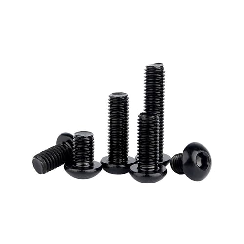 Image of By VP INDUSTRIES (Pcs-10) M8x100 mm Allen Button Head Cap Screw Blac Zinc | High Tensile Round Mushroom Allen Head Bolt with Allen Key (1 Pc) for Furniture Assembly & DIY Applications