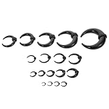 MALUGOGO Expansor para Tabique Nasal Acrílico Negro Forma U Cónica, Set 18 Piezas 1.6-10 Mm, Anillos para Piercing Septum, Joyería Ligera y Portátil para Uso Diario y Viaje