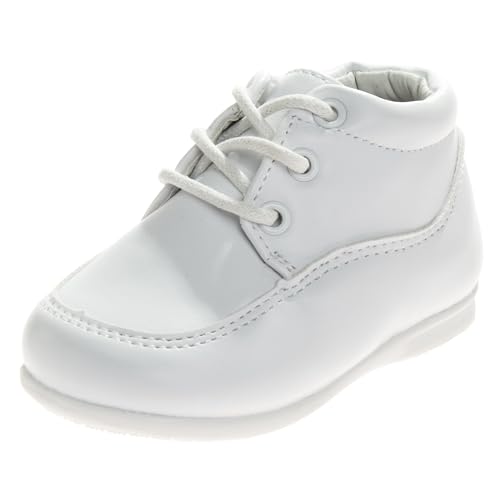 Josmo Unisex Infant Toddler First Walker Dress Shoes, White L (3 Medium, Infant)