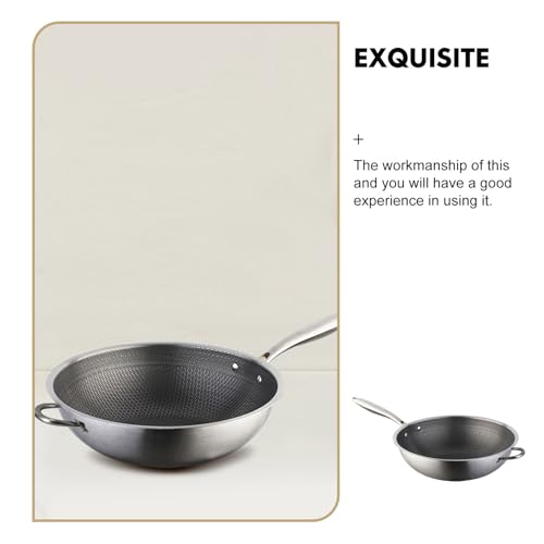 Wok en acier inoxydable argenté pour induction et gaz