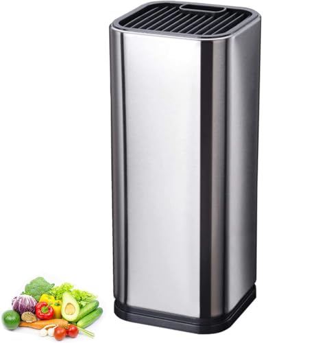 Kitchen Knife Holder Stainless Steel Universal Knife Block Holder Edge-Protect Knife Storage Organizer Space-Saving Knife Storage Countertop Slotless Knife Holder Storage for Kitchen Counter