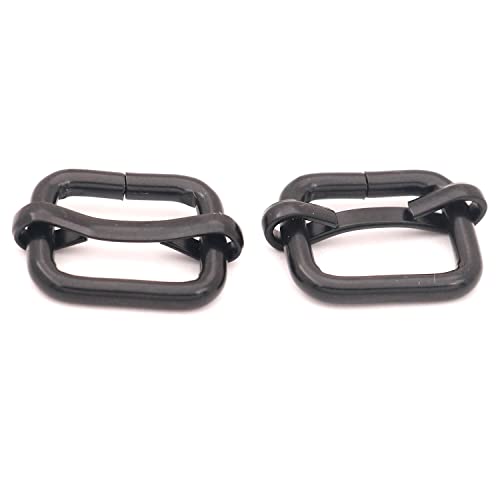 BIKICOCO Metal Slide Adjuster Buckle Tri-Glides with Movable Center Bar, for Straps, 0.6 x 0.51 Inch, Black, Pack of 50