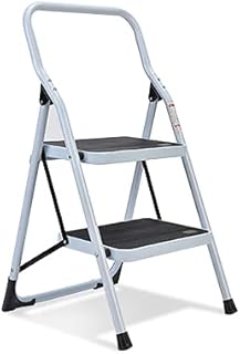 COROCO 2 Step Ladder Folding Step Stool with Anti-Slip Sturdy and Wide Pedal 330lbs Capacity Stepladder Multi-Use for Home and Kitchen Space Saving (White)