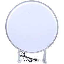 لافتات LED مستديرة مزدوجة الجوانب خارجية مستديرة لإسقاط الضوء،لافتات صندوق الضوء للإعلانات بالتجزئة،بار الحانة، الفندق، الأعمال 20 بوصة 50 سم أبيض