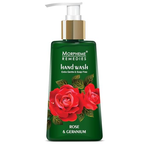 Image of Morpheme Remedies Hand Wash Rose & Geranium, Anti Bacterial, 250ml - Soap Free Hand wash