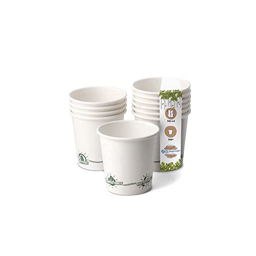 BIOZOYG Gobelets jetables écologiques biodégradables I Gobelet en papier gobelets de dégustation gobelet en papier blanc avec EcoUp© Icon et revêtement de peinture à base d'eauI 250 Gobelets 100ml 4oz Cover