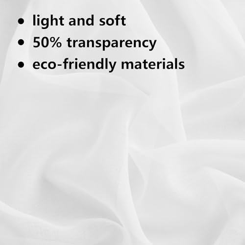 Rideaux voilages blancs haut de gamme fins et transparents - 5
