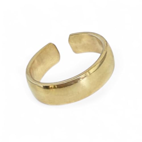TOE RINGS & THINGS | Bold Gold Adjustable Comfort Fit Toe Ring | Smooth Wide Band 14k Gold Filled Toe Rings for Women or Men
