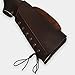 Genuine Leather Buttstock Cover Sleeve Suede Padded Cheek Rest Long Range Shooting (Brown)