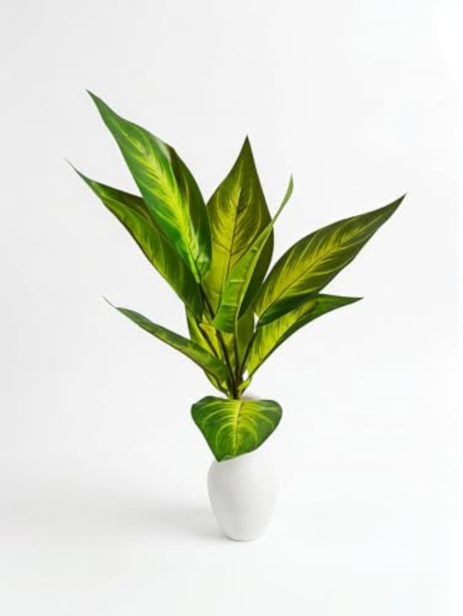 Artificial Aglaonema Plant Decoration in White Vase