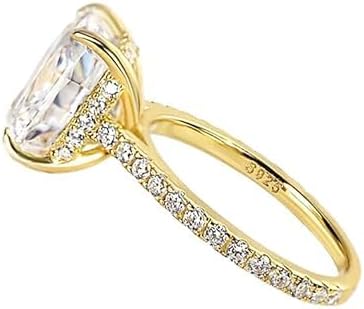 3.5 Cart White Gold S925 Radiant Cut Engagement Ring, Sterling Silver Promise Ring with Cubic Zirconia, Women’s Travel Engagement Ring, Purity Ring for Women, Unique Engagement Rings for Women, Cubic Zirconia Diamond Engagement Rings for Women - Image 2