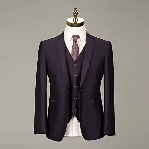 Suit Suit Men's Three-Piece Suit Slim Fashion Suit Groom Wedding Dress Business Professional Dress(Medium)2