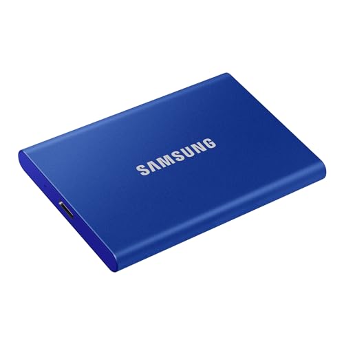Samsung T7 1TB, Portable SSD, up to 1050MB/s, USB 3.2 Gen2 + 2mo Adobe CC Photography, Gaming, Students & Professionals, External Solid State Drive (MU-PC1T0H), Blue 9 31wS6uhleRL