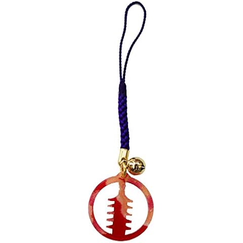 Japanese Chirimen Netsuke Charm Goju-no-to 5-Story Pagoda Design for Smartphone & Bag Cover