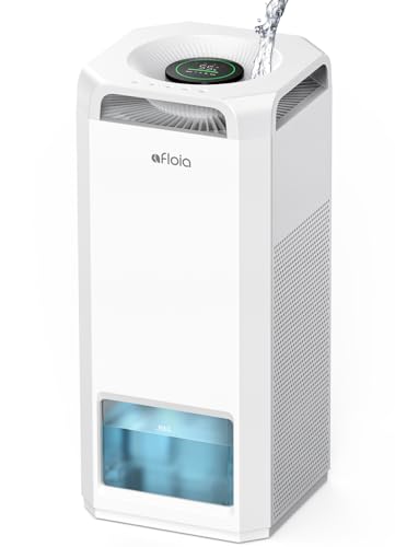 Afloia Air Purifier and Humidifier Combo in One-Cool Mist Evaporative for Home Bedroom Large Roome up tp 3000ft², with Humidity&Air Quality Sensor, Remove Pets Hair Mold Dust Odor Pollen Smoke, White